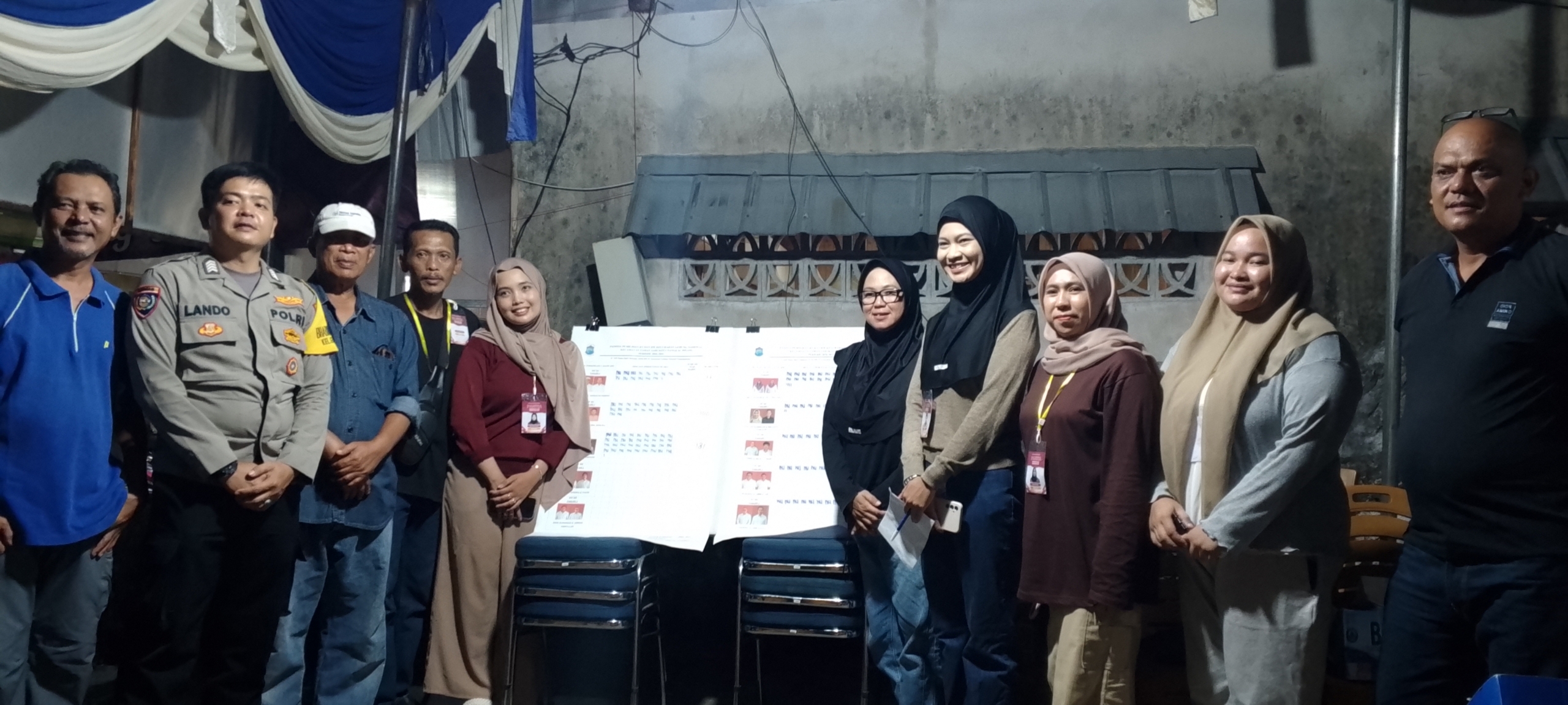 Pasangan Erwanto dan Masyhuri Unggul Raih suara Terbanyak di RW 01 kelurahan Gedung Nasional