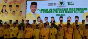 Kader dan Simpatisan Partai Golkar Meledak Pelantikan 7 DPD II Di Balitong Resort Pasir Padi