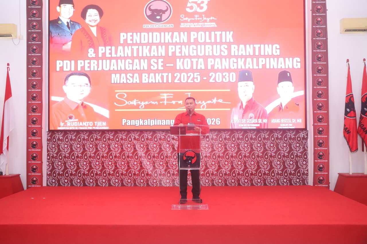 Ranting Ujung Tombak untuk Meneruskan kebijakan Partai.Abang Hertza Resmi Lantik Pengurus Ranting PDI Perjuangan se-kota Pangkalpinang