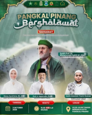 Pangkalpinang Bersholawat, Bersama Syeikh  Fadhil Al- Jailani di Taman Merdeka